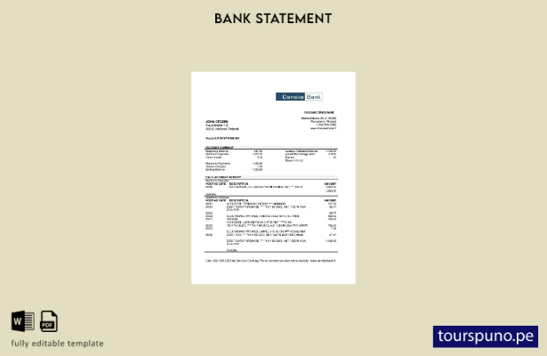 listo para imprimir plantilla de word   extracto bancario de Finlandia Danske
